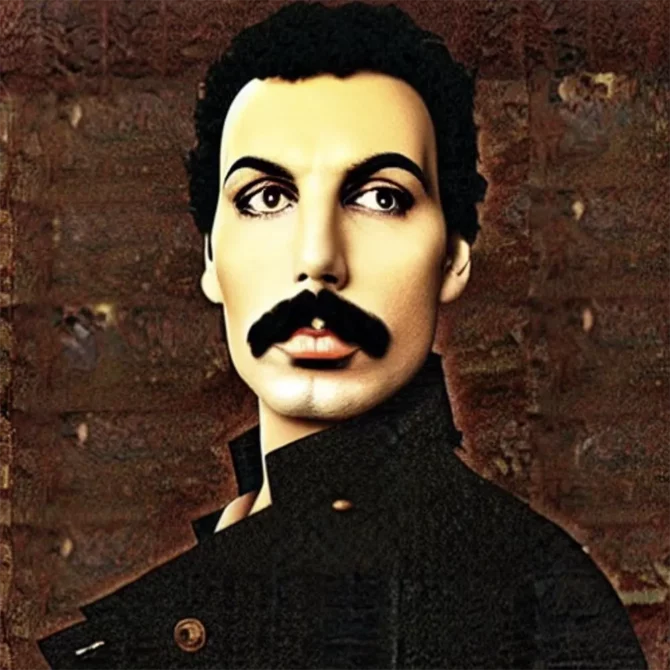 Freddie Mercury in the style of Leonardo da Vinci     8
